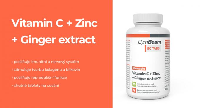 Vitamín C + Zinek + extrakt ze zázvoru tablety na cucání