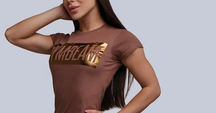 Tricou pentru femei Box Logo Brown Bronze - GymBeam