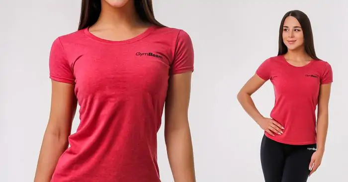 T-Shirt für Damen Basic Vintage Red - GymBeam