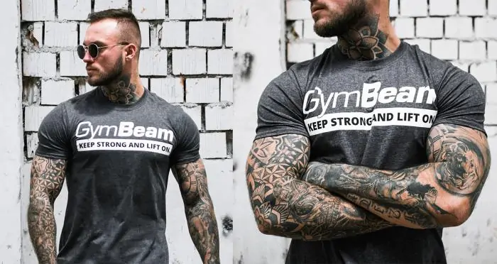T-Shirt für Männer Keep Strong Dark Heather - GymBeam