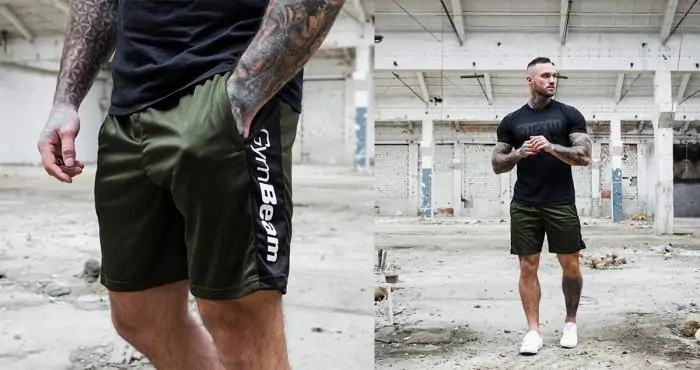 Shorts für Männer Vertical Military Green - GymBeam